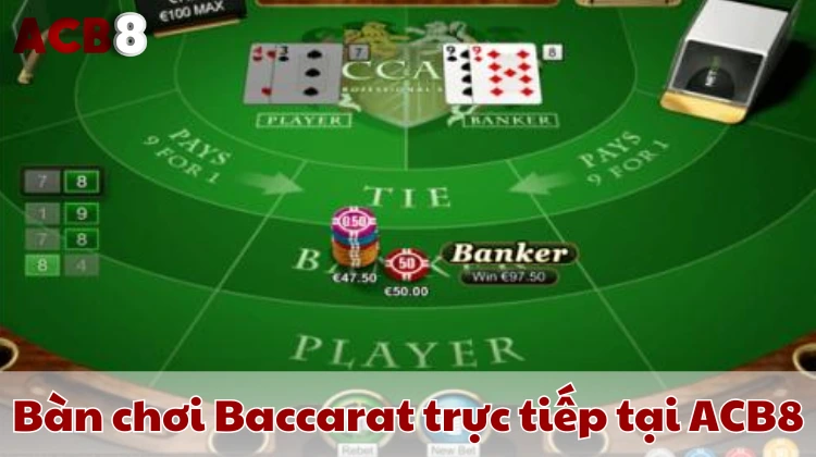 Trải nghiệm Baccarat với dealer thật tại ACB8, mang phong cách sòng bài quốc tế.