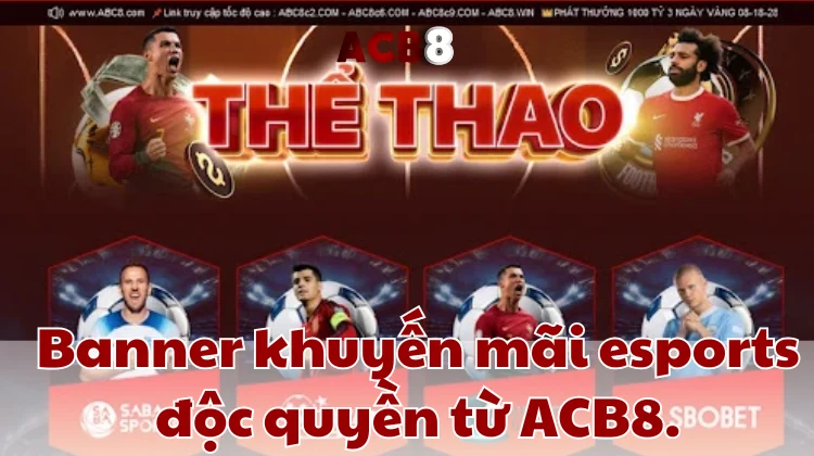 Banner khuyến mãi esports độc quyền từ ACB8.