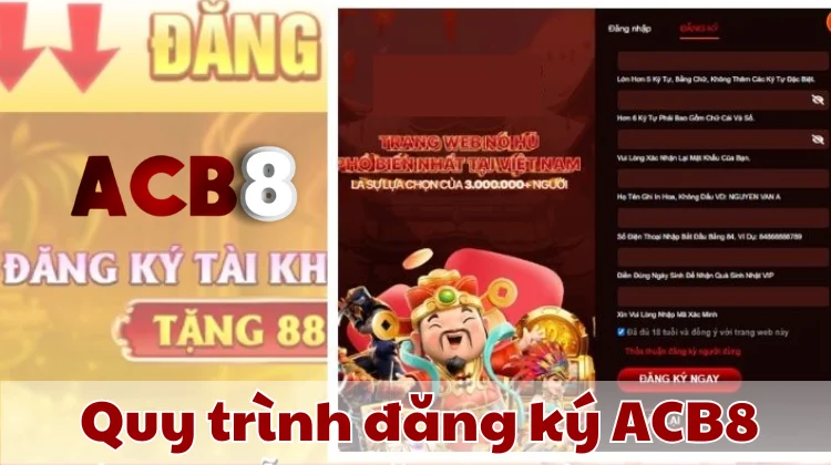 Quy trình đăng ký cá cược dễ dàng trên ACB8.