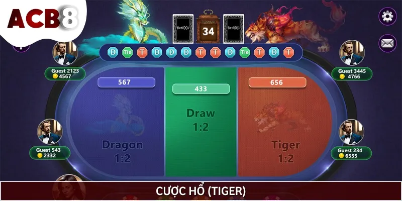 Top 3 cửa cược hấp dẫn trong cách chơi Rồng hổ